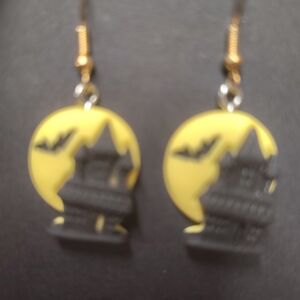 Yellow and Black Halloween Earrings